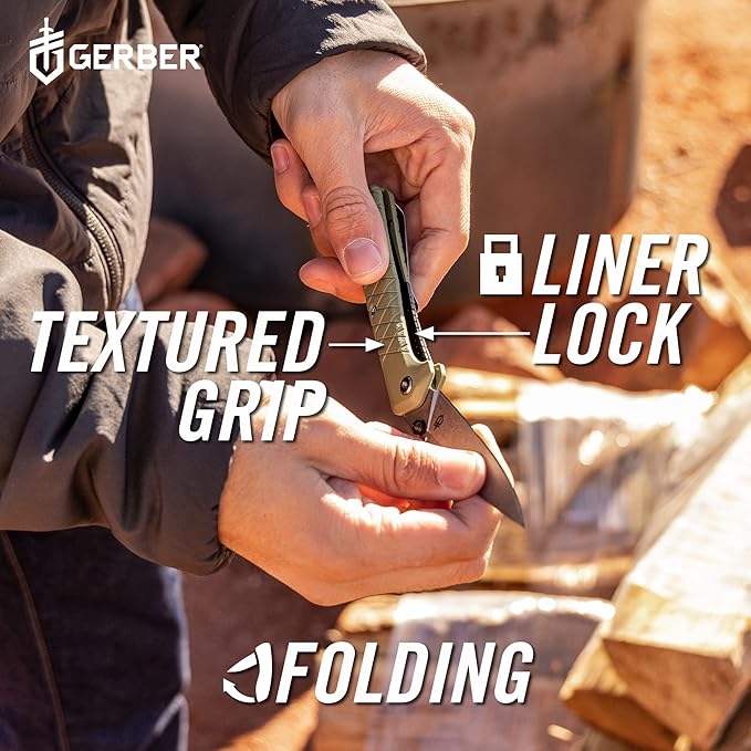 Gerber Gear Zilch Pocket Knife with 3.1" Plain Edge Blade, Folding Knife with Clip, Lightweight, EDC Gear and Equipment, Baltic Haze