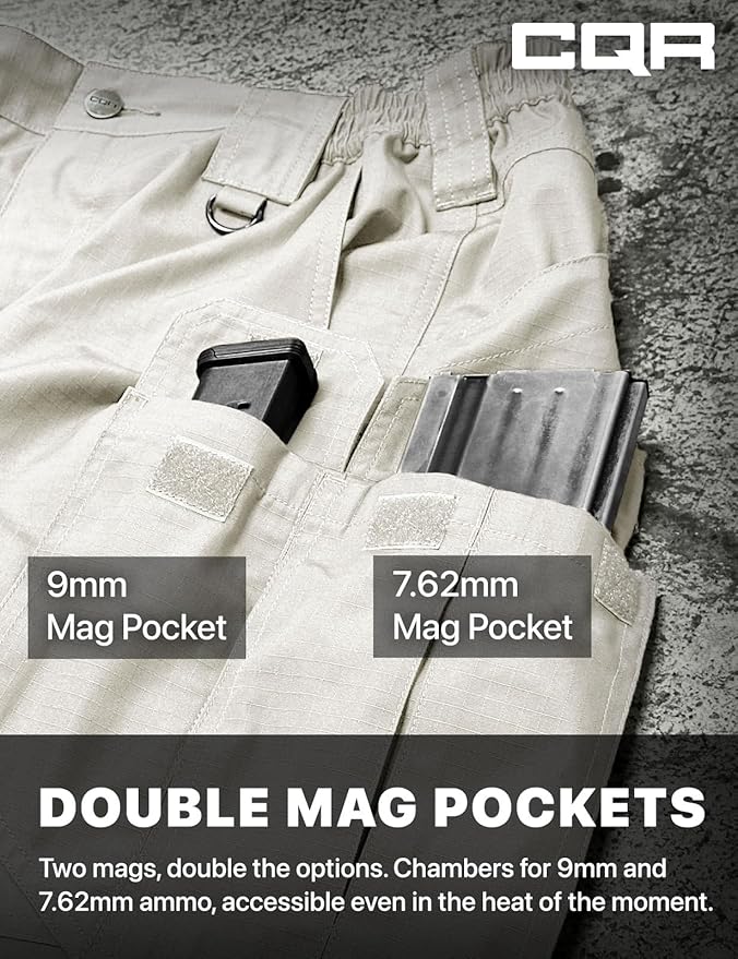 CQR Men's Tactical Pants, Water Resistant Ripstop Cargo Pants, Lightweight EDC Work Hiking Pants, Outdoor Apparel