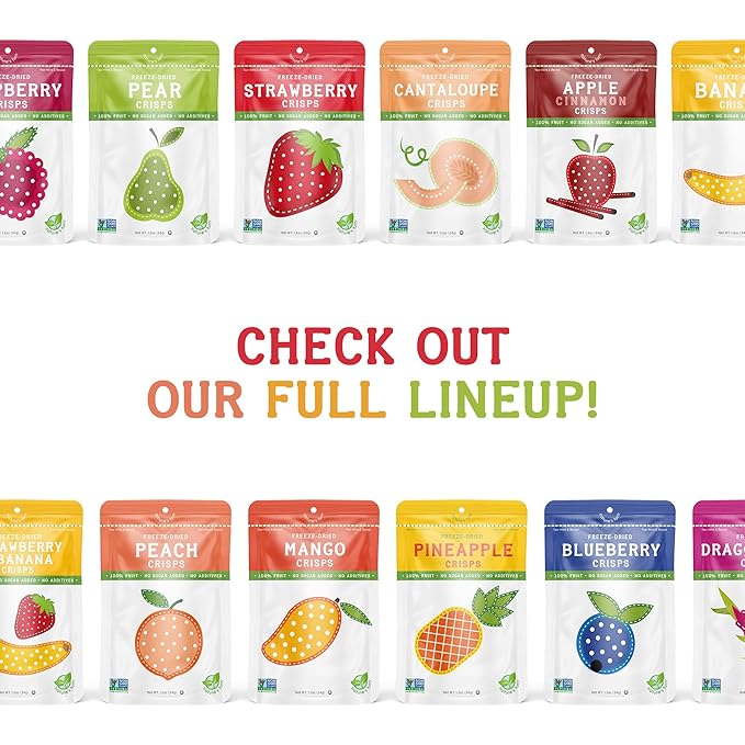 Nature’s Turn Freeze-Dried Fruit Crisps –Healthy, Gluten-Free,Crispy & Delicious, Plant-Based Snack, Ideal for Cereal, Smoothies, School Lunches, & On-the-Go, Ultimate Variety Pack of 36(0.53 oz Each)