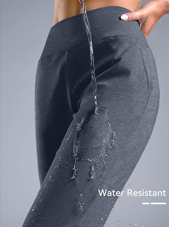 G Gradual Women's Fleece Lined Joggers High Waisted Water Resistant Thermal Hiking Pants Cold Weather Sweatpants with Pockets