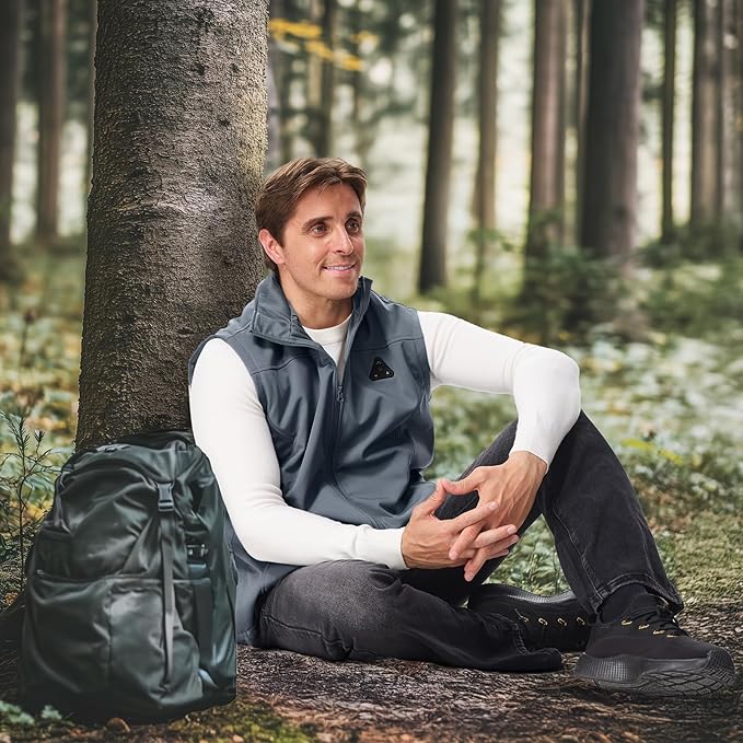 Heated Vest for Men with Battery Pack Included, Water & Wind Resistance Softshell Electric Vest for Hunting Hiking