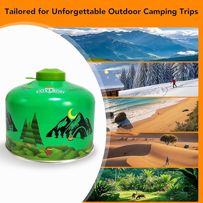 Isobutane Fuel Canister, Camping Stove Fuel, Butane Camping Propane Mixture Blend Camping Fuel Gas (3 Pack)