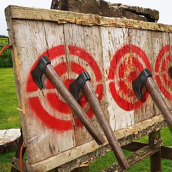 Competition Throwing Axe, 16.5" Throwing Axes with 1065 High Carbon Steel & Wooden Handle, Perfect for Axe Throwing Game, Competition and Recreation, Gift for Men