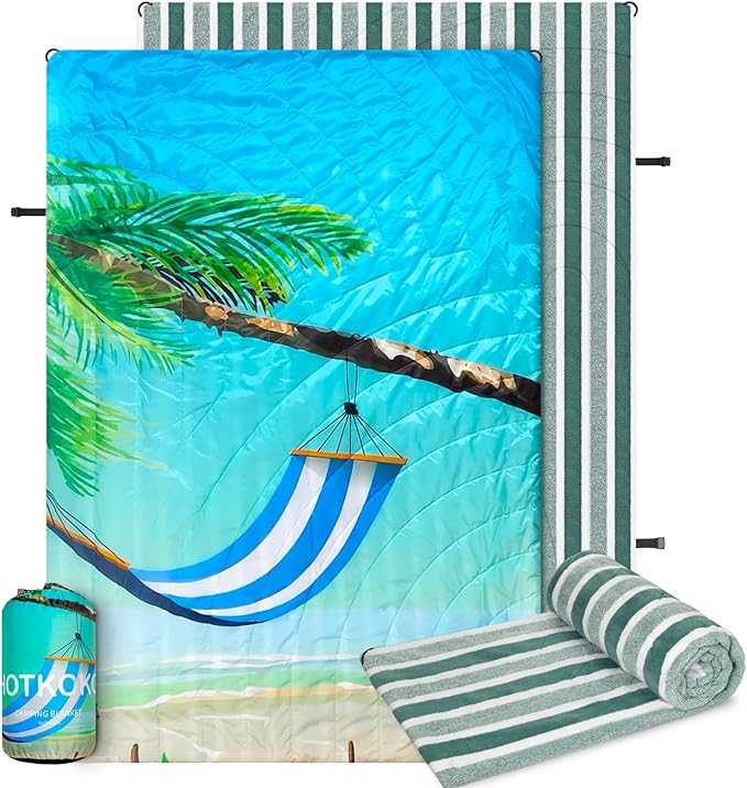 Hooded Outdoor Blanket, Camping Blanket Waterproof,Windproof Portable Warm for Stadium,Sports,Picnic,Car,Pets,56x75in