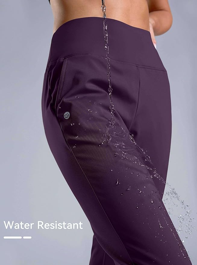 G Gradual Women's Fleece Lined Joggers High Waisted Water Resistant Thermal Hiking Pants Cold Weather Sweatpants with Pockets