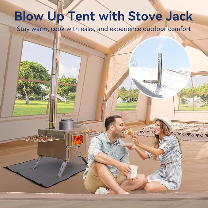 Inflatable Blow Up Tents for Camping,Waterproof Oxford Hot Tent with Manual Pump,Spacious Easy Setup Inflatable Camping Air Tent for Family Glamping