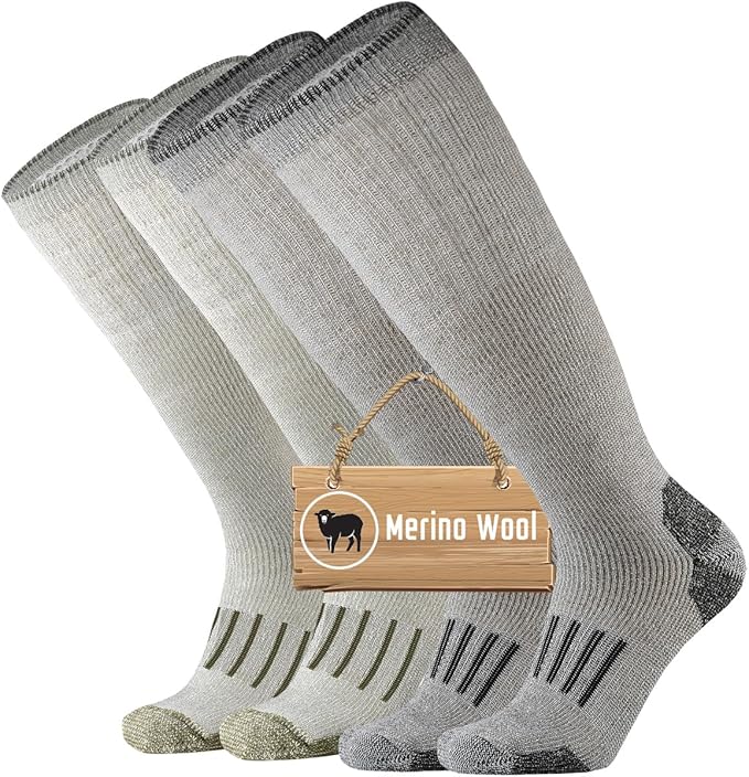 ONKE Max Full Cushion Knee High Socks for Men Steel Toe Work Boot Over the Calf OTC Moisture Wicking Thermal Hiking Hunting