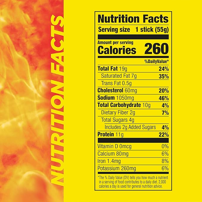 Slim Jim Monster Smoked Meat Sticks, Honey BBQ Flavor, High Protein, 1.94 oz. (18 Count)