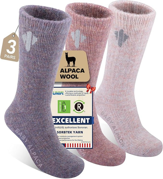 Alpaca Socks for Men and Women, Heavyweight Thermal Thick Warm Alpaca Wool Boot Sock for Hunting, Hiking, Moisture Wicking