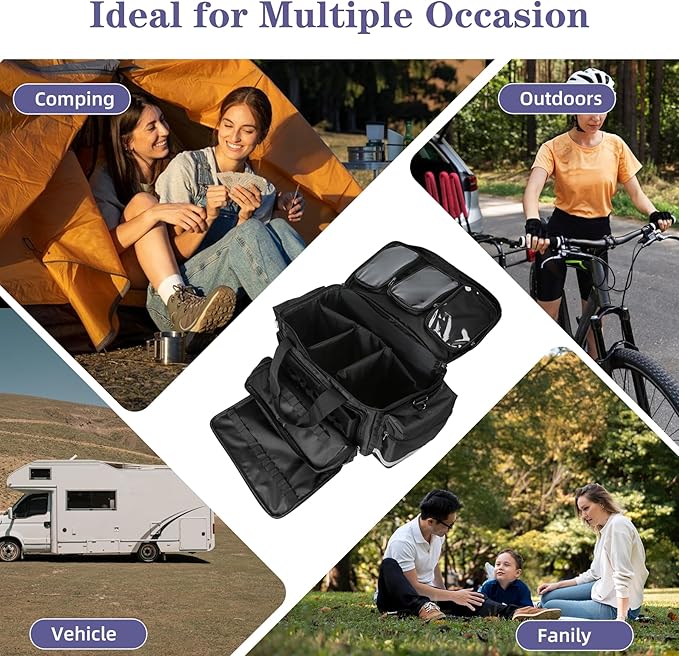 First Aid Bag Medical Empty Bag Emergency Responder Trauma Bag Empty, Professional First Aid Kits Storage Medical Bag with Inner Dividers and No-Scratch Bottom Home Health