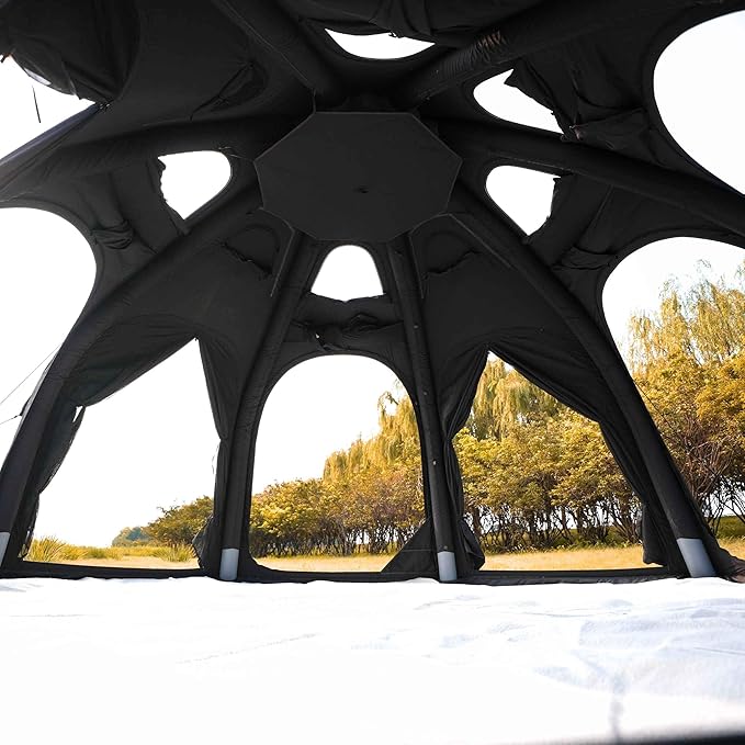 Coody | Rbm Outdoors Koala/Hub/Octopus Inflatable Tents for Camping with Stove Jack, 2/8/10 Person Luxury Canvas Blow Up Tent, 2 Room, Easy Setup Casa de Campaña, Large Inflatable House with Pump