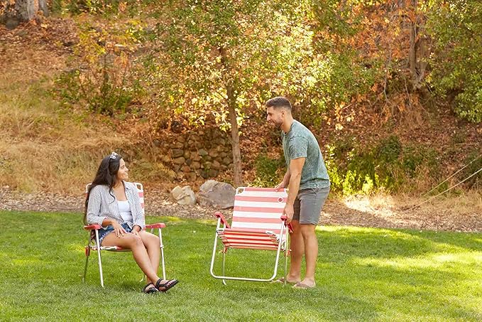 OmniCore Designs New Standard Folding Chair (2 Pack) - Red/White