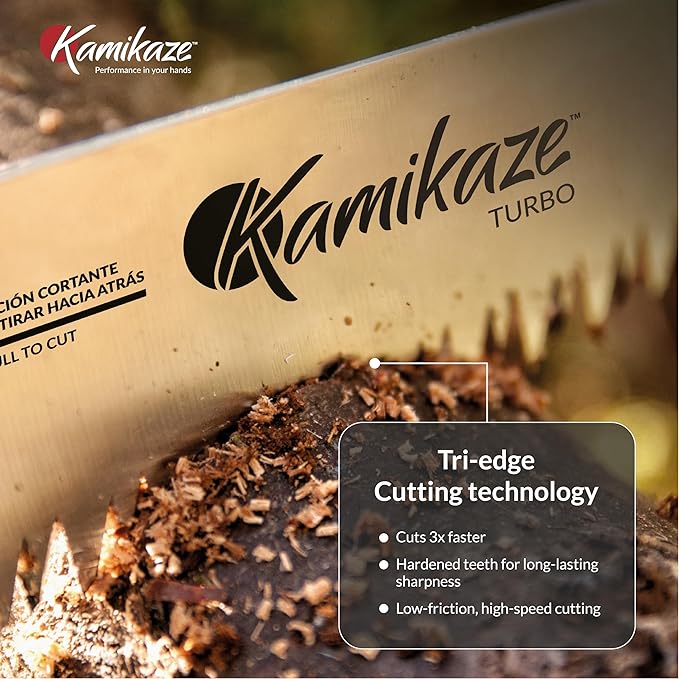 EZ Kut Kamikaze Saw Curved Blade with Scabbard - 19.3 Inch Heavy Duty Pruning - Carbon Hardened Steel Japanese Technology- Best Pruning Saw for Tree Trimming
