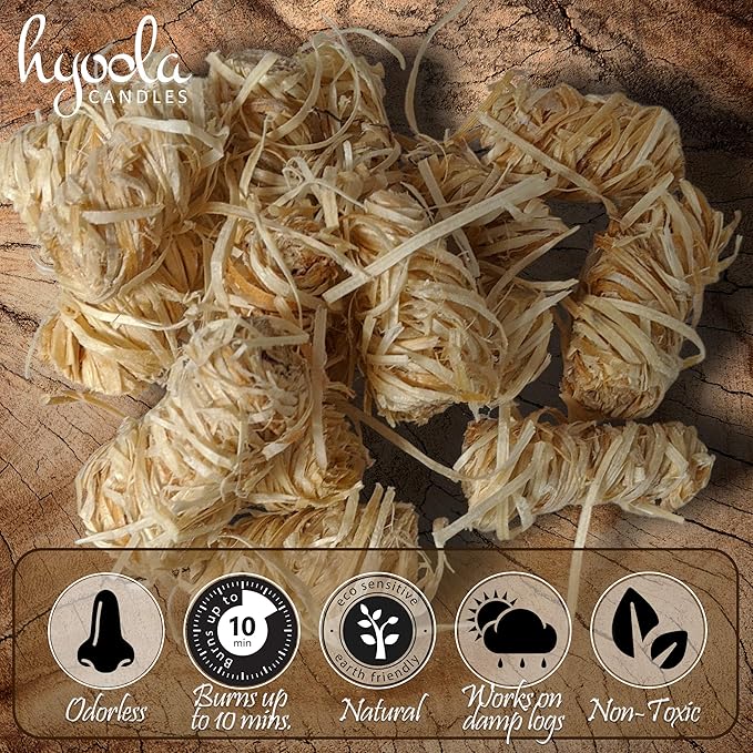Hyoola Firestarters, 100% Natural Fire Starters, Easy to Use for BBQ & Grill, Campfire, Charcoal, Fire Pit and Waterproof for Indoor/Outdoor Use, No Flare Ups, 10 Minute Burn, 100 Firelighters