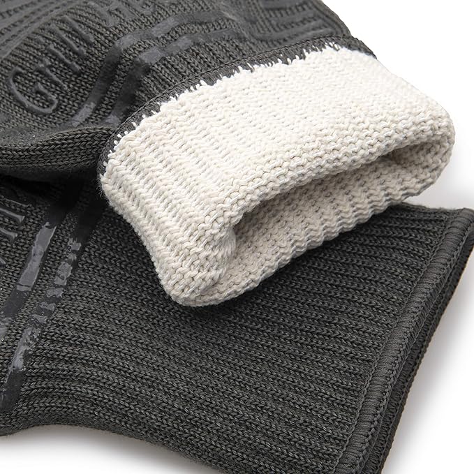 GRILL HEAT AID BBQ Grill Gloves Heat Proof for Grilling โ Fireproof 1472ยฐF Heat-Resistant Grill Mitts for Outdoor Barbecue and Smoker, Campfire, Fire Pit, Oven Glove with Fingers for Baking Pizza