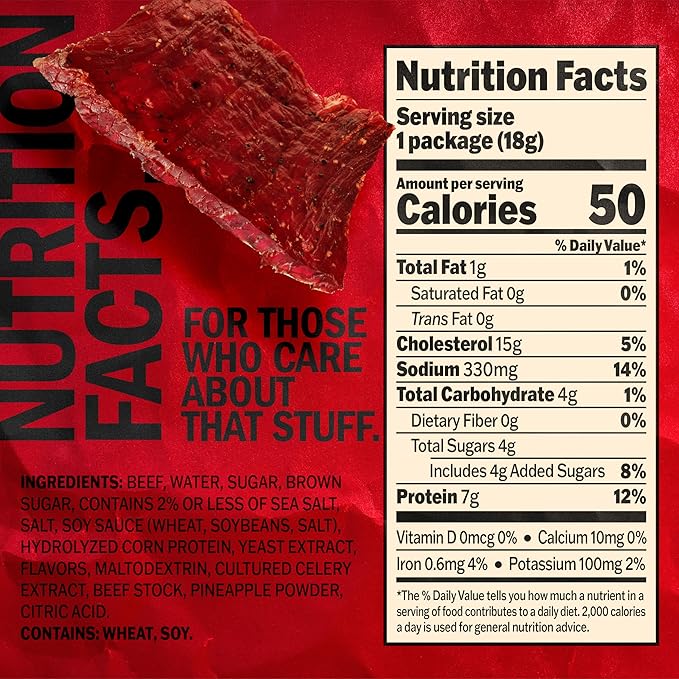 Jack Link's Beef Jerky, Original, Multipack Bags - Flavorful Meat Snacks for Lunches, Ready to Eat Protein Snacks, Individual Packs - 7g of Protein, Made with 100% Beef - 0.625 oz (Pack of 20)