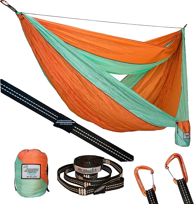 Camping Hammocks | Single Double and Bunk Bed Backpacking Hammock | Featherlite Outdoorsman Survival | hammok hamick hamock | (Just Peachy, ThirdWheeler)