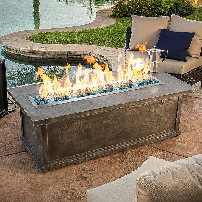 Stanbroil 36" x 6" Drop-in Fire Pit Pan with Jet Burner, Upgraded Stainless Steel Fire Table Pan for Higher Flame, 65k BTU Max, Linear