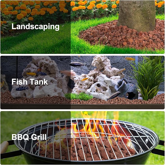 Stanbroil Lava Rock Granules - Decorative Landscaping for Fire Pits, Fire Bowls, Gas Log Sets, Indoor or Outdoor Fireplaces - 10 Pounds (0.1"-0.2")