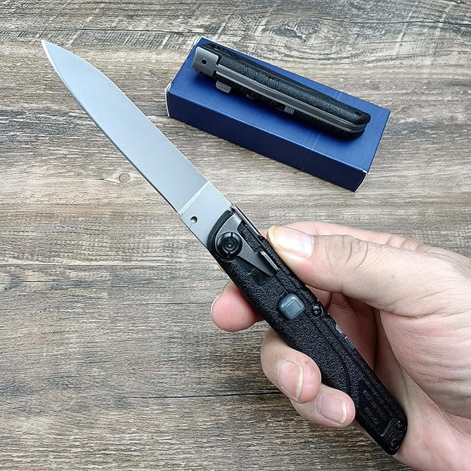 7.7" Assisted Opening Pocket Knife,Small Button Lock EDC Folding Knife for Men Women, Sharp Outdoor Camping Survival Utility Knives Gift