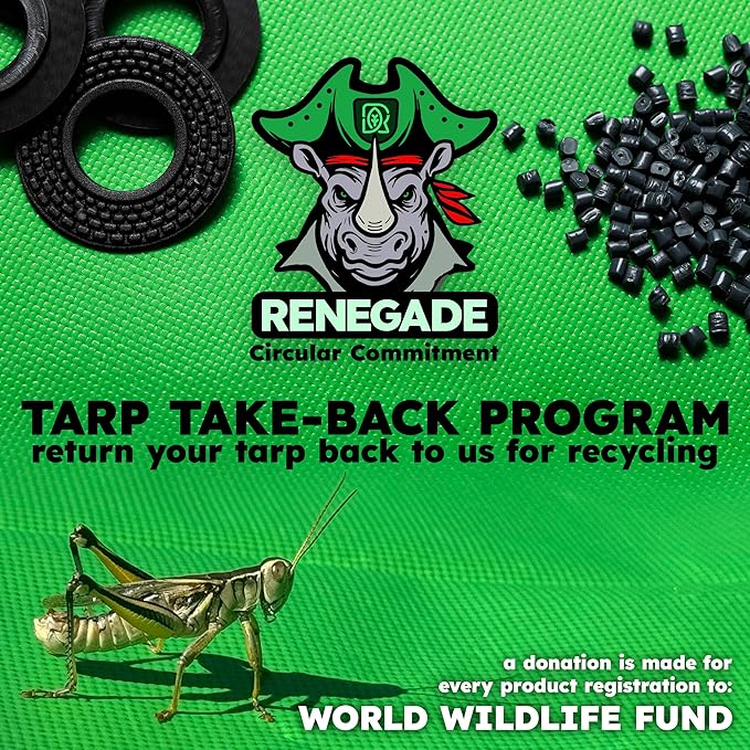 RENEGADE Industrial Tarp 20x12 ft Green – Heavy Duty, Waterproof, UV-Resistant, PFAS-Free – Oversized Tarp for Construction, Landscaping, Farm Equipment & Weather Protection