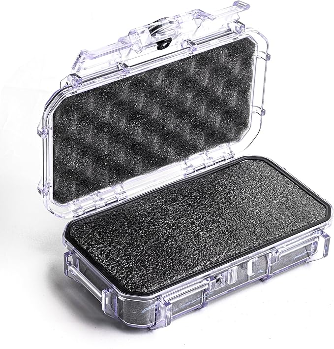 Evergreen ToughBox Tech Organizer – For Camera, Cables, Hard Drives, Compatible with GoPro etc. (Medium, PROFoam, Clear)
