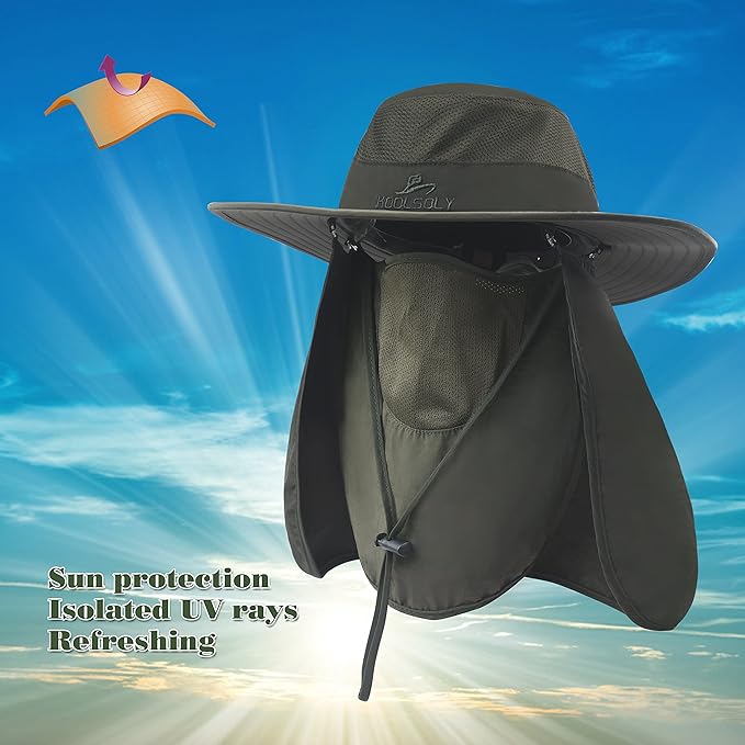 Fishing Hat,Sun Cap with UPF 50+ Sun Protection and Neck Flap,for Man and Women