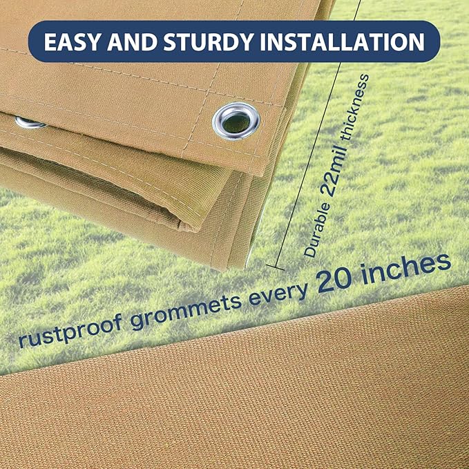 8’x10’ Canvas Tarps Heavy Duty Waterproof Tarpaulins with Aluminum Grommets,UV Resistant, 22Mil Multipurpose Drop Cloth, 14oz Cover Sheet for Outdoor and Indoor Use with Ropes Yellow