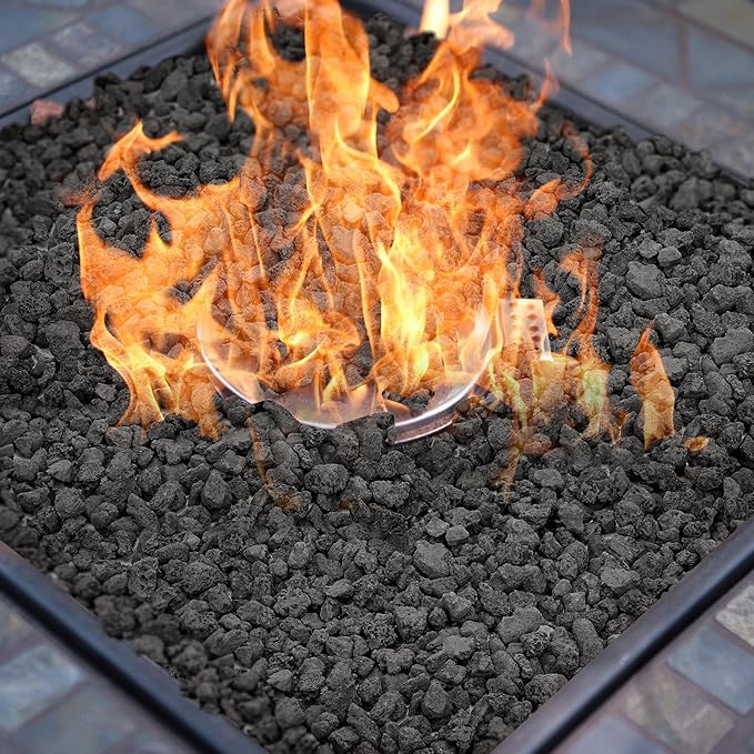 Mr. Fireglass Natural Lava Rock, 0.3"- 0.6" Small Volcanic Lava Rock for Indoor & Outdoor Fire Pits, Fireplaces, Fire Bowls & Fire Table, Decorative Garden Landscaping, Potted Plants -10 Pounds, Black