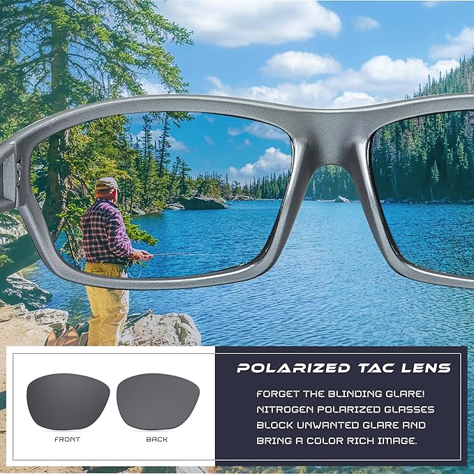 Nitrogen Polarized Wrap Around Sport Sunglasses for Men Women UV400 Driving Fishing Running Sun Glasses