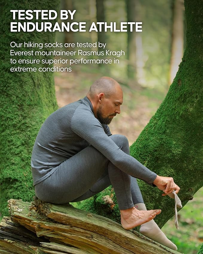 DANISH ENDURANCE Merino Wool Liner Hiking & Walking Socks, Blister Socks, Thermal, Breathable, for Men and Women - 2-Pack