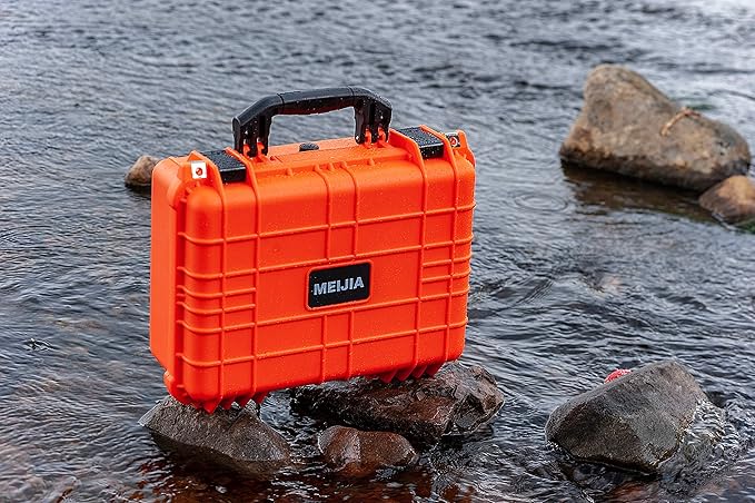 MEIJIA Portable All Weather Waterproof Camera Case With Foam,Fit Use of Drones,Camera,Equipments,Pistols,15.98x12.99x6.85inches