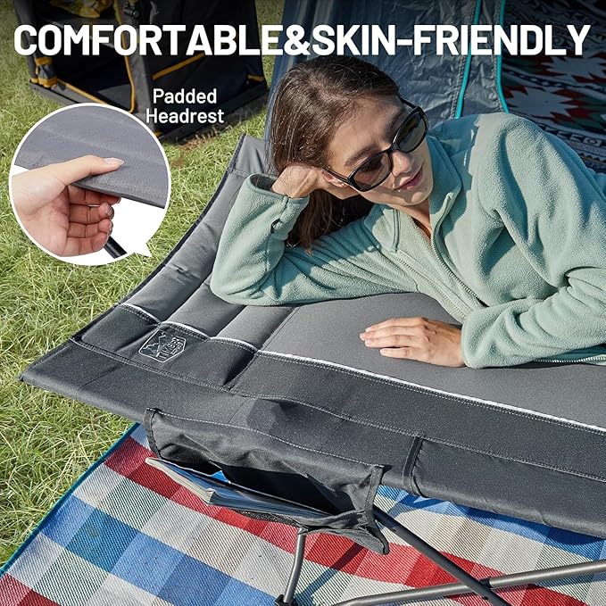TIMBER RIDGE Extra Wide Heavy Duty Camping Cot for Adult, Easy Set Up Oversized Sleeping Cot with Carry Bag for Camping, Travel and Outdoors, Support up to 450lbs