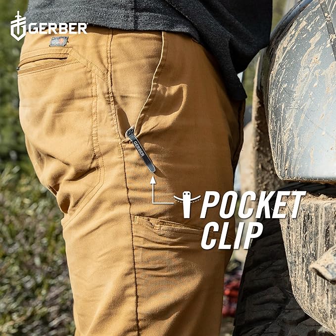 Gerber Gear Zilch Pocket Knife with 3.1" Plain Edge Blade, Folding Knife with Clip, Lightweight, EDC Gear and Equipment, Baltic Haze