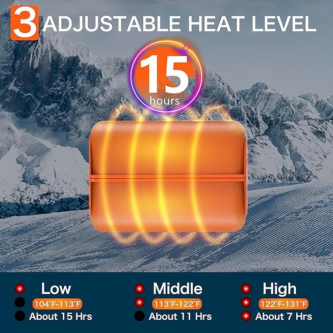 Hand Warmers Rechargeable 2 Pack,10000mAh Split-Magnetic Electric AI Handwarmer Power Bank,3 Levels, Camping,Hunting in Winter