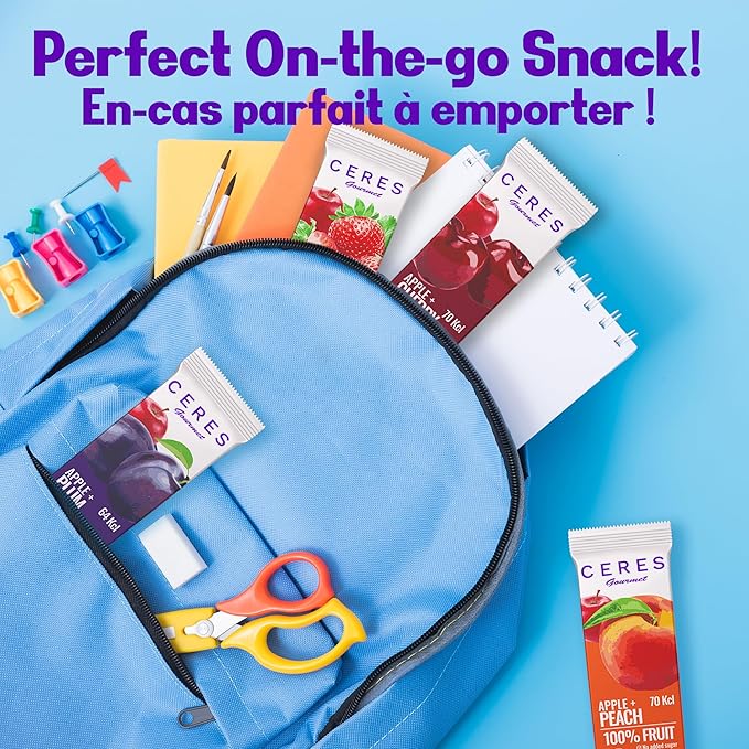 Fruit Strips Variety Pack by Ceres Gourmet, Healthy Fruit Leather, No Sugar Added Dry Fruit, Natural Snacks Bulk, Vegan, Gluten-Free Bars, 6 Flavors, 30 PCs