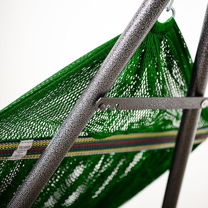Best Home Fashion Hammock with Collapsible Steel Stand 450 lbs Capacity & Carrying Case, Portable & Adjustable, Perfect for Camping Beach Summer Patio, EZ Daze Foldable Hammock with Stand- Green