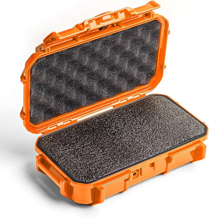 Evergreen ToughBox Tech Organizer – For Camera, Cables, Hard Drives, Compatible with GoPro etc. (Medium, PROFoam, Orange)