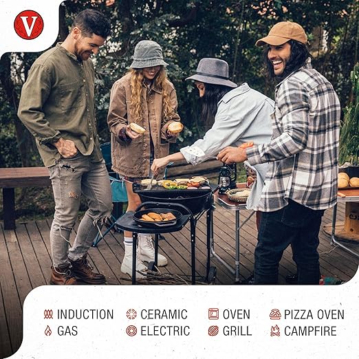 Victoria 13-Inch Cast Iron Skillet, Pre-Seasoned Cast Iron Frying Pan with Loop Handle, Made in Colombia