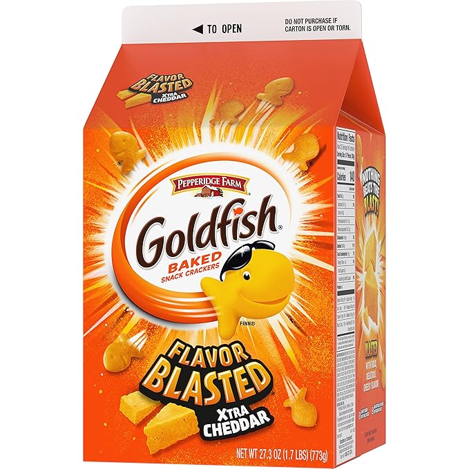 Goldfish Flavor Blasted Xtra Cheddar Cheese Crackers, 27.3 oz Carton