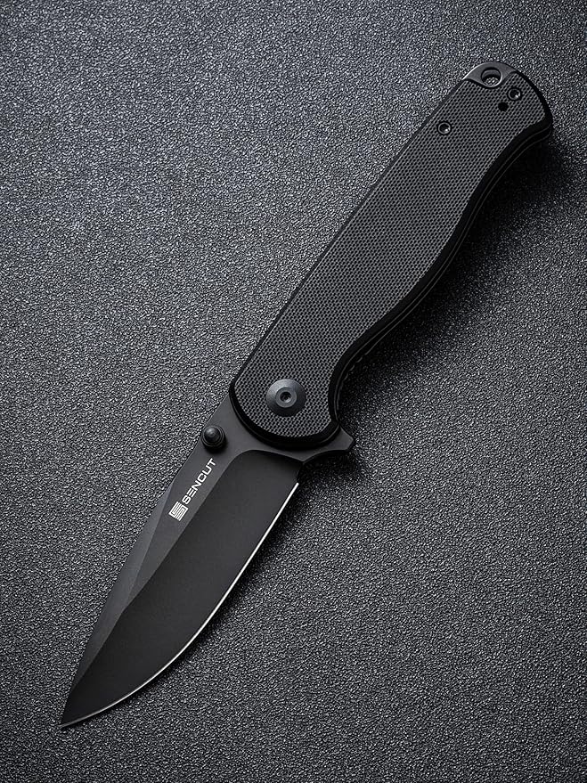 SENCUT Errant Pocket Knife, Camping Pocket Knife with G10 Handle and 3.45" 9Cr18MoV Blade, EDC Knife for Outdoor Work S23054B-1(Black)