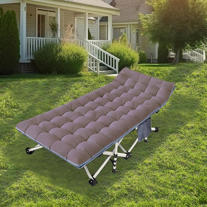 2 Pack 79" L x 32" W x 18" H Oversize XXL Camping Cot with Comfortable Mattress for Adults Extra Wide Cots for Sleeping with Carry Bag Folding Cot Heavy Duty Camping Bed for Home Office Outdoor