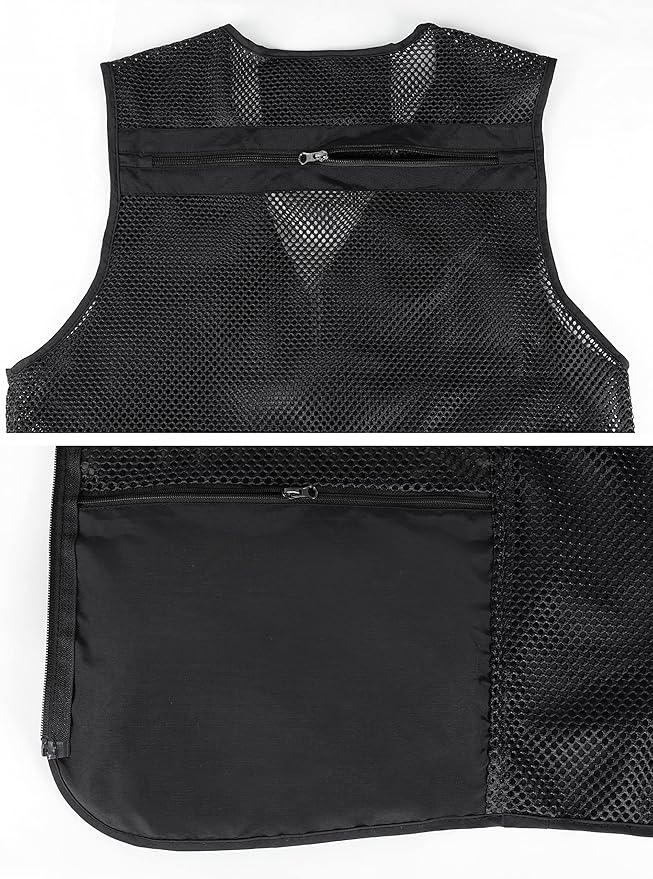 Lentta Men's Fishing Vest Summer Outdoor Lightweight Work Photo Vest 16 Pockets