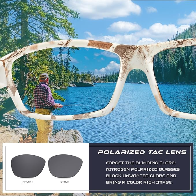 Nitrogen Polarized Wrap Around Sport Sunglasses for Men Women UV400 Driving Fishing Running Sun Glasses