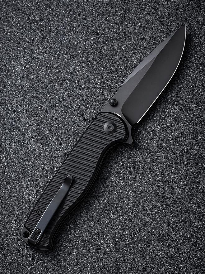 SENCUT Errant Pocket Knife, Camping Pocket Knife with G10 Handle and 3.45" 9Cr18MoV Blade, EDC Knife for Outdoor Work S23054B-1(Black)