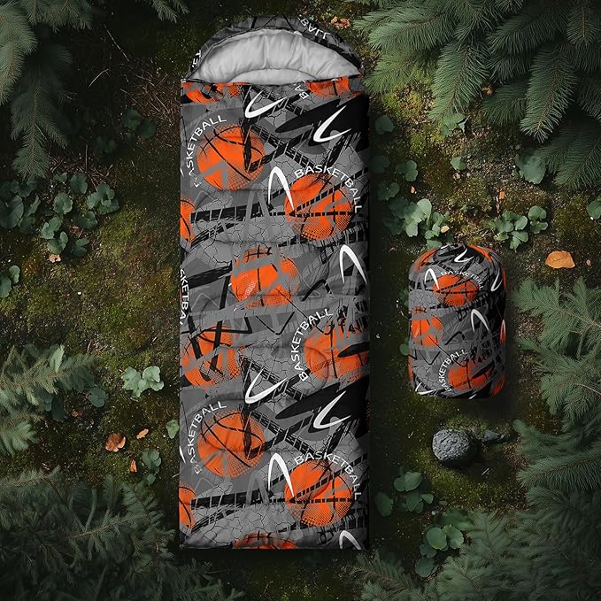 Axolotl Colorful Cats 3 Season Sleeping Bag for Kids, Girls, Teens - Warm and Cool Weather Pet Animal Theme, Waterproof Lightweight for Traveling, Outdoors Camping Equipment