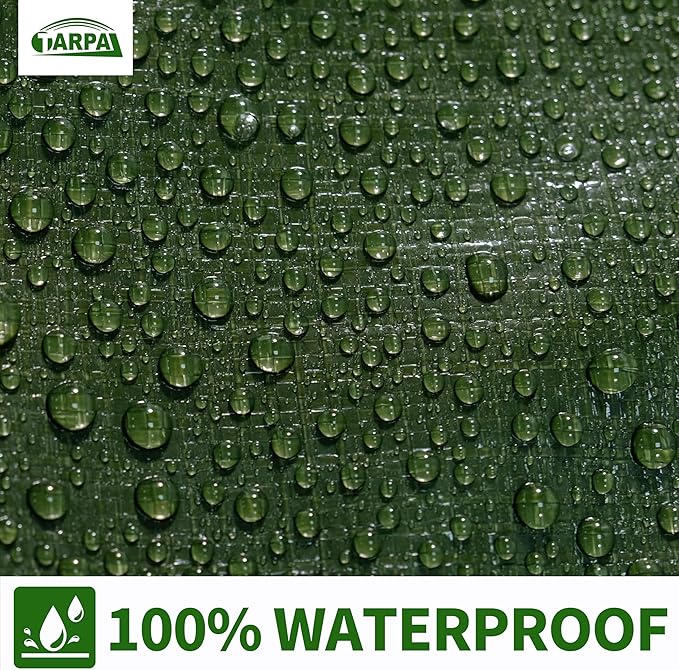 TARPAL 12x16 Tarp Heavy Duty Waterproof Tarp 16mil Thick Tarps with Metal Grommets Every 17.7" UV Protection&Tear -Resistant Cover for Firewood,Roof,Pool,Car,RV&Outdoor Furniture(Green/Blue)