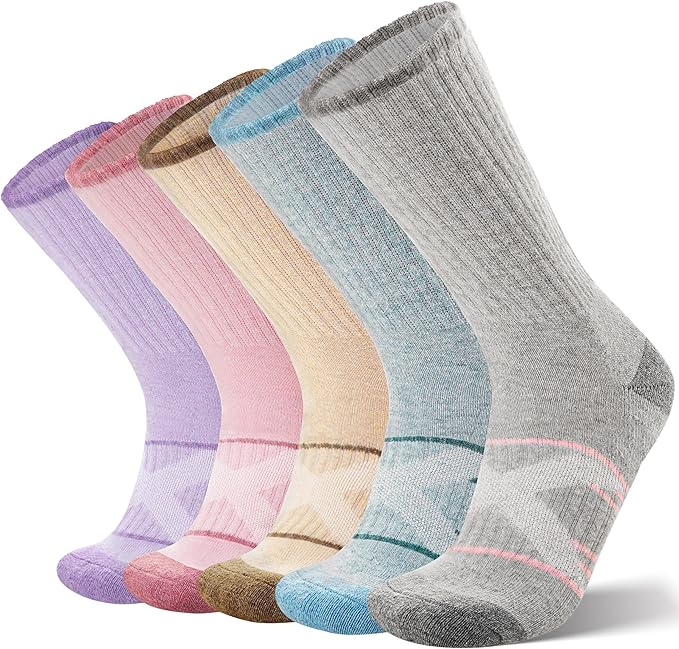 ANTSANG 5 Pairs Merino Wool Hiking Socks for Men & Women Thermal Winter Warm Moisture Wicking Cushion Boot Socks