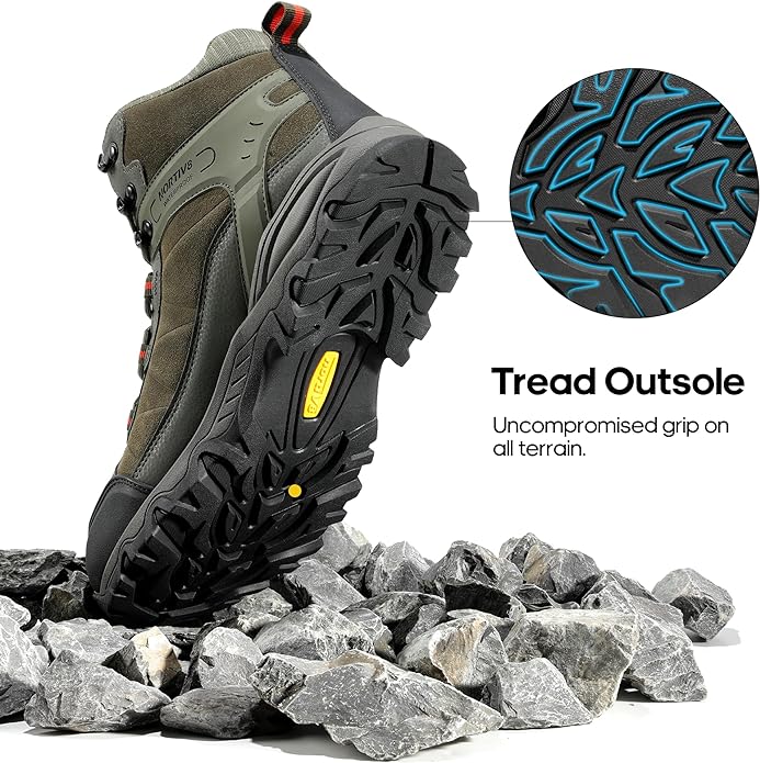 NORTIV 8 Men's Waterproof Hiking Boots Outdoor Mid Trekking Lightweight Mountaineering Shoes Paladin