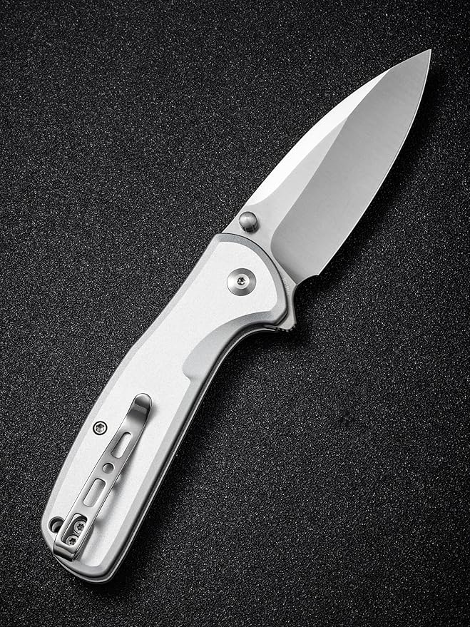 SENCUT ArcBlast Button Lock Knife for EDC, Folding Pocket knife with Aircraft-grade Aluminum Handle and 2.98" 9Cr18MoV Blade, Outdoor Gift for Men and Women S22043B-2 (Silver)